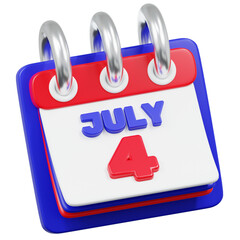 Calendar Page for July 4th