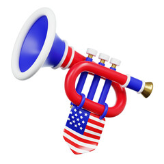 Trumpet with American Flag Design