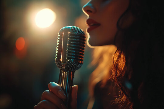 Artist singer dj sound engineer in music production studio with vibrant lights generative ai - Powered by Adobe