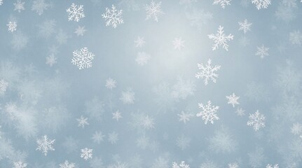 White snowflakes on a plain white or blue background, highlighting their unique symmetrical patterns. SEAMLESS PATTERN. SEAMLESS WALLPAPER.
