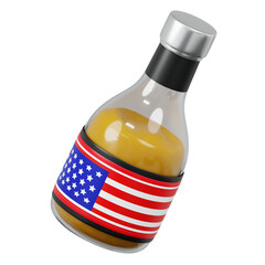 Glass Bottle with American Flag Design