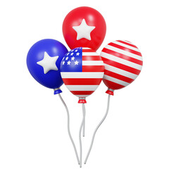 Balloon Cluster with Stars and Stripes