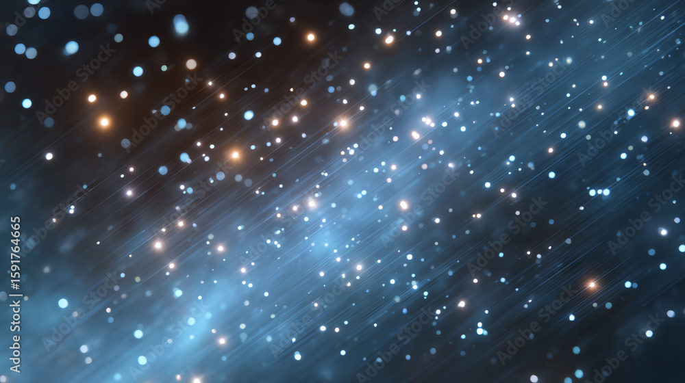 Poster a captivating view of shimmering particles floating in a cosmic environment, evoking wonder and intr