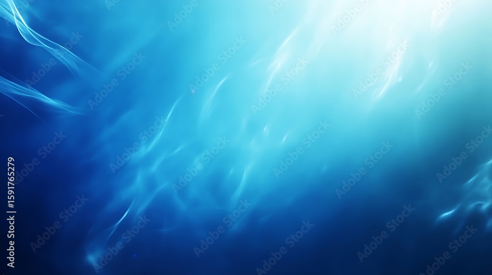 Poster abstract blue light background with soft flowing lines and gradient
