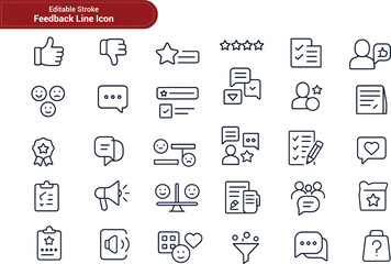 Feedback Icon Set – Communication, Review & User Opinion Symbols