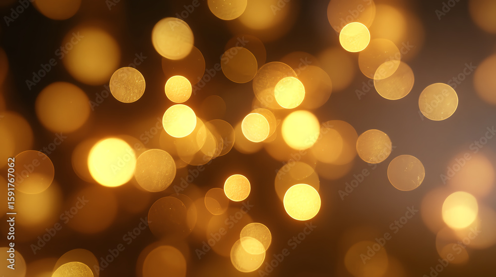 Poster a mesmerizing display of golden bokeh lights creating a warm and inviting atmosphere for various cre