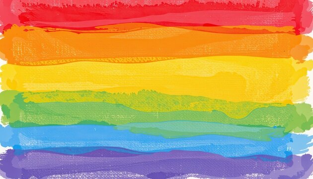 a hand drawn lgbt pride background using gouache inspired color blending, with folded canvas texture, used in inclusive zine designs.