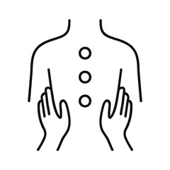 Obraz premium Chiropractic back spine adjustment icon with hands