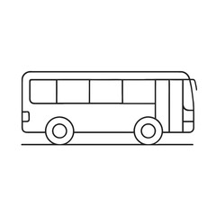 Bus icon illustration of public transit vehicle side view