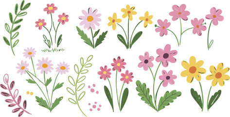 Seamless floral pattern with yellow daisy illustration, perfect for a spring or summer nature-inspired design