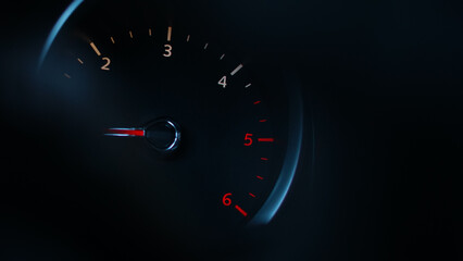 speedometer on black background