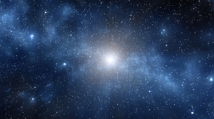 Fototapeta premium A stunning cosmic view showcasing a cluster of stars surrounded by deep blue space, representing the beauty of the universe.
