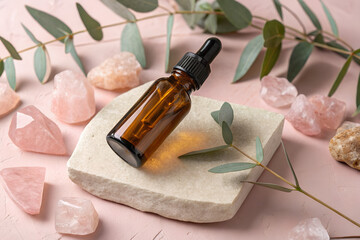 Natural Beauty Elixir Featuring Essential Oils and Rose Quartz