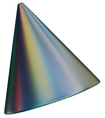Cone 3D Iridescent Chrome Metallic Abstract Shape