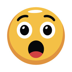 Fototapeta premium Surprised and shocked emoji face with wide open mouth and big eyes