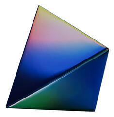 Pyramid 3D Iridescent Chrome Metallic Abstract Shape