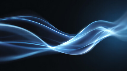 Fototapeta premium Abstract blue wave patterns create a sense of motion and fluidity, perfect for backgrounds or tech-related themes.