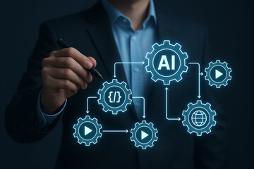 Artificial intelligence ai machine learning automation technology concept business solutions  process