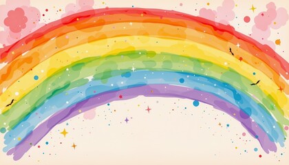 a hand drawn lgbt pride background with watercolor rainbow sweeps, on vintage handmade paper, for gallery event invitations.