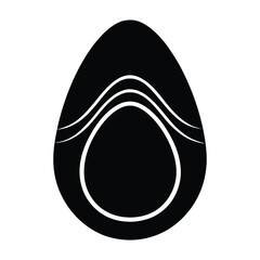 Boiled egg or egg icon in black silhouette vector on white background