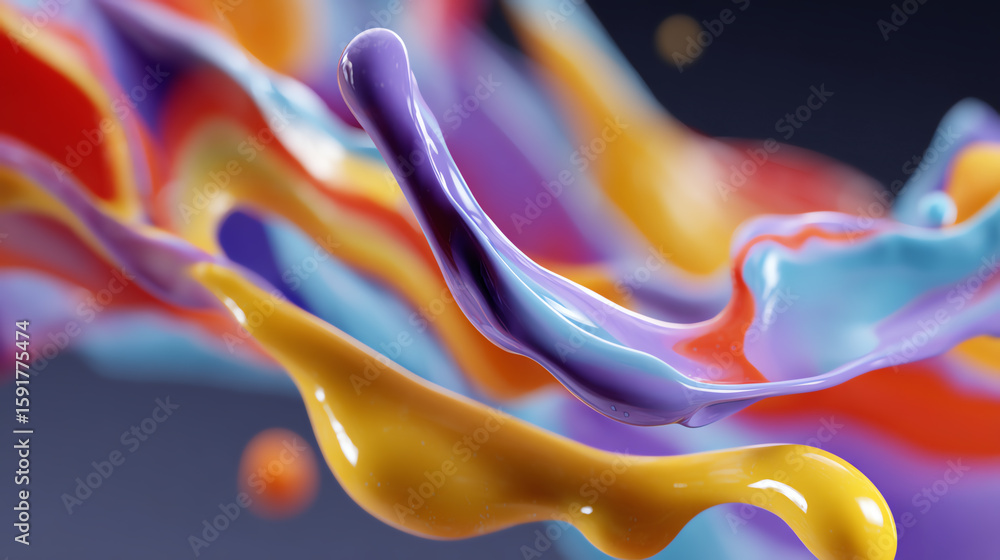 Poster vibrant splash of colorful paint, creating a stunning abstract background that represents creativity