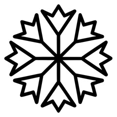 Snowflake Icon – Editable Vector Symbol for Winter or Holiday Design Projects