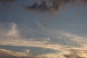 The twilight sky with a mix of blue and orange