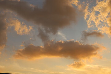 The twilight sky with a mix of blue and orange