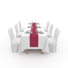 3d render Banquet Table and Chair design element Furniture