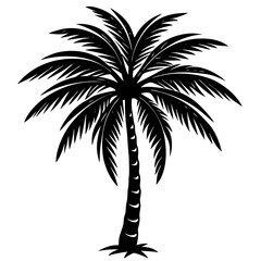Palm Tree Sketch Vector | Generative AI & Linocut Silhouette Design