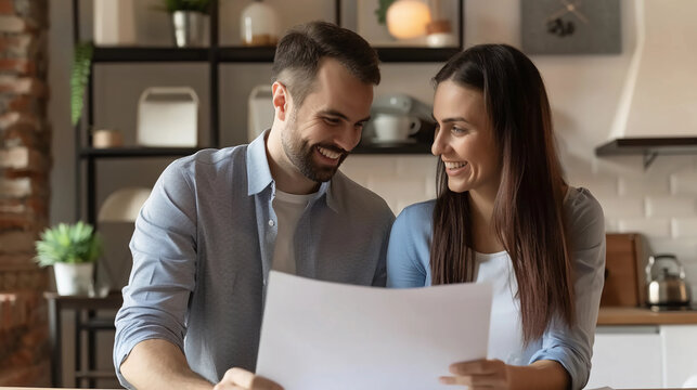 Working Couple Happy At Home Tax Refund Letter