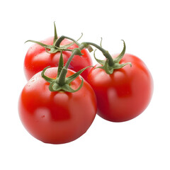 Three fresh, ripe tomatoes clustered together