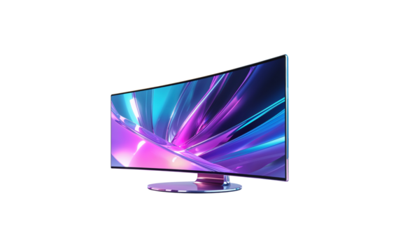 PNG Format of Modern LED Screen for Desktop Use – Isolated on White Background, Suited for Professional Branding, Tech Demos, or E-Commerce Product Showcases

