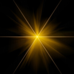 A mesmerizing golden starburst emanating from the darkness symbolizing hope and illumination with sharp lines and