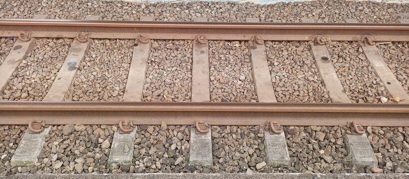 Parallel Train Tracks with Concrete Sleepers and Gravel