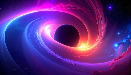 spiral galaxy background, supermassive fantasy black hole
