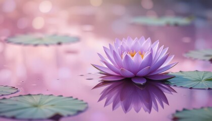  Watercolor Lavender Water Lily on Rose Lake Feel the Softness and Ethereal Beauty of Nature