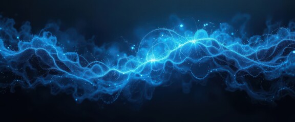  Deep Indigo Cyan Luminance A Textural Journey with Atmospheric Light Play in Digital Art