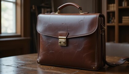 Polished Brown Leather Briefcase for Formal Occasions