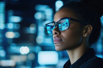 Diverse team evaluates technology risks in a modern office environment focusing on future challenges