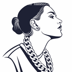 Heavy Mafia Chain Necklace with Bold Design – Vector Illustration