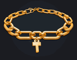 Heavy Mafia Chain Necklace with Bold Design – Vector Illustration