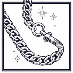 Heavy Mafia Chain Necklace with Bold Design – Vector Illustration