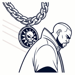 Heavy Mafia Chain Necklace with Bold Design – Vector Illustration