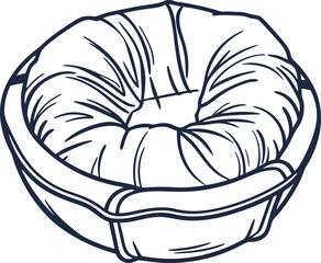 Soft round pet bed with high padded sides cozy cushion for cats or small dogs, comfortable animal resting place