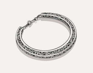 Stylish Hand Gormet Bracelet with Intricate Design – Vector Illustration