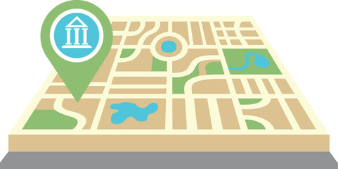 Fototapeta premium Vector GPS Pointer Icon on City Map, Navigation Concept for Logistics, Travel, Transportation, and Location Tracking