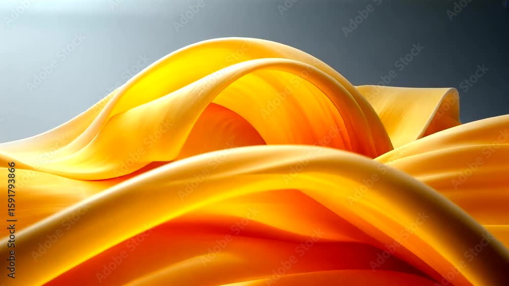 Poster golden abstract waves flowing seamlessly: a mesmerizing background animation for creative projects