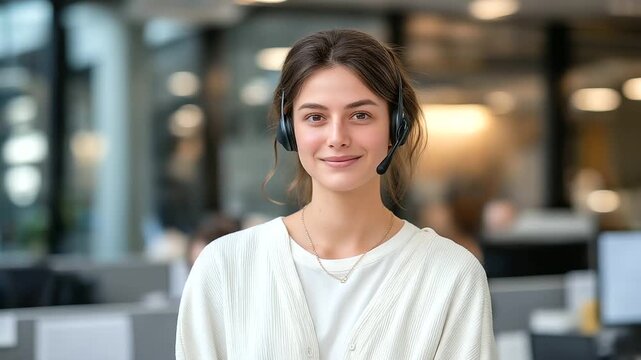 Customer Service Representative Answering Calls in Call Center