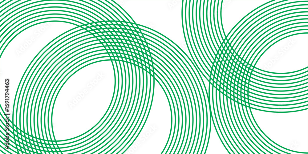 Poster green white abstract background overlap layer on bright space with circles effect decoration. modern